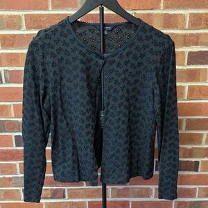 Land’s End Floral Patterned Navy Cardigan